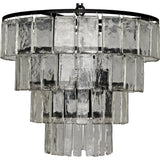 Carnegie Metal and Glass Medium Chandelier - LOOMLAN - Noir - Chandeliers