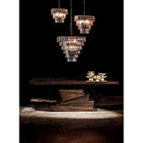 Carnegie Metal and Glass Small Chandelier - LOOMLAN - Noir - Chandeliers