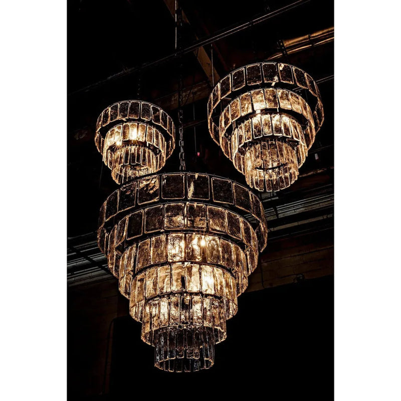 Carnegie Metal and Glass Small Chandelier - LOOMLAN - Noir - Chandeliers