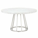 Carrera White Marble Round Dining Table Top - LOOMLAN - Essentials For Living - Dining Tables