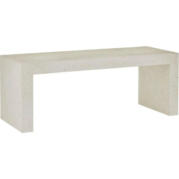Carson Concrete and Stone Ivory Bench - LOOMLAN - Currey & Co - Outdoor Benches