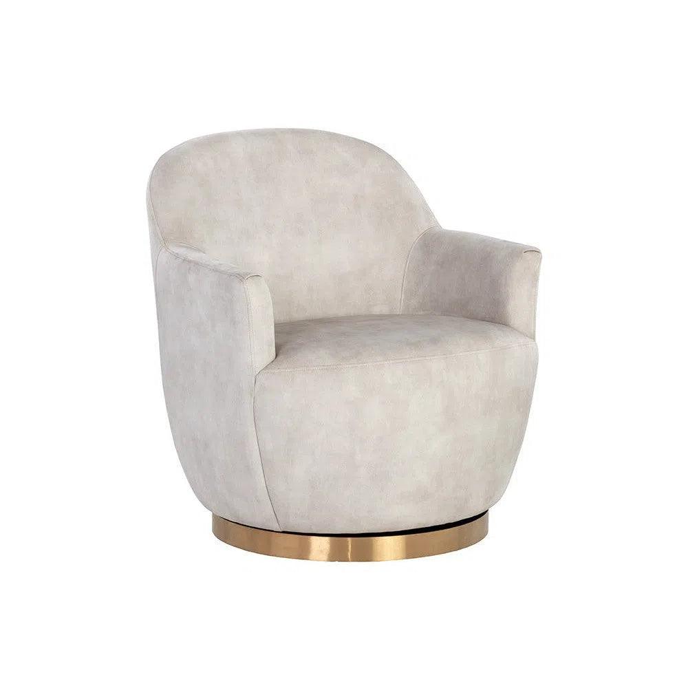 Casey Fabric Swivel Lounge Chair - LOOMLAN - SUNPAN - Club Chairs