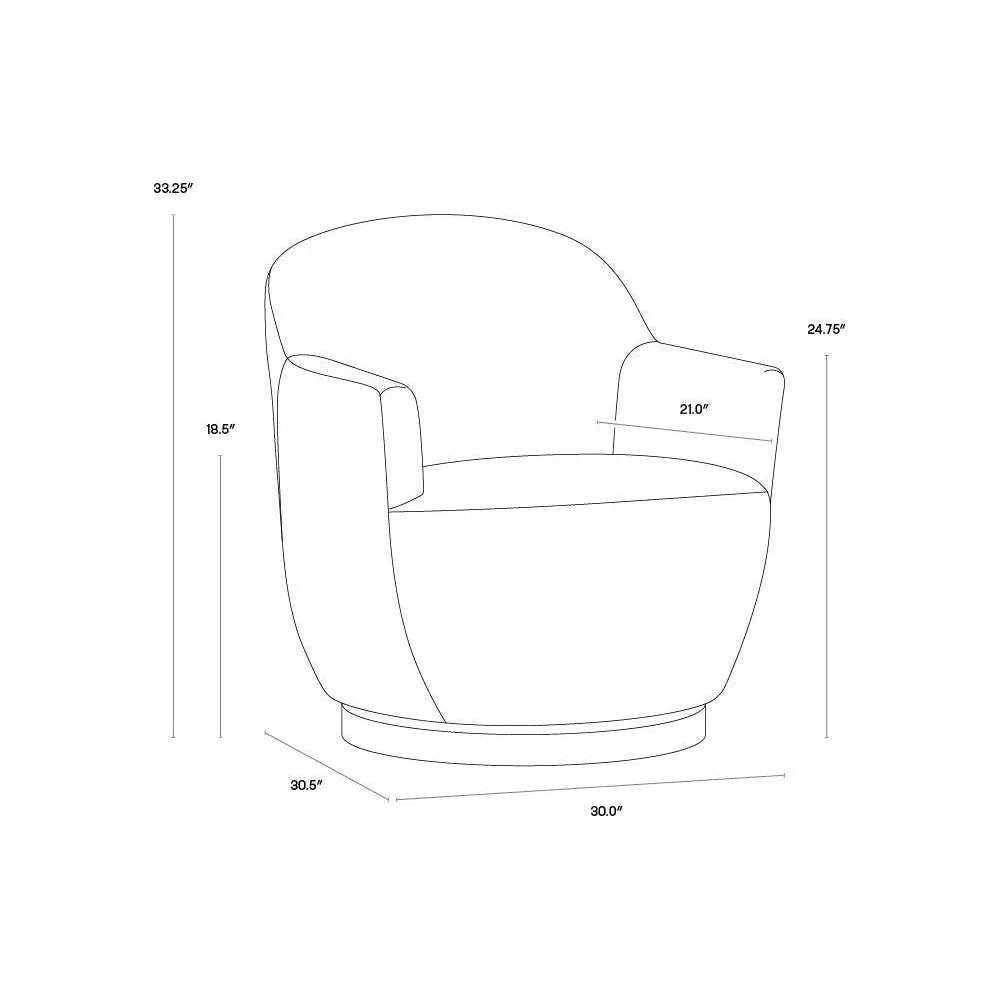 Casey Fabric Swivel Lounge Chair - LOOMLAN - SUNPAN - Club Chairs