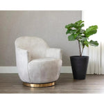 Casey Fabric Swivel Lounge Chair - LOOMLAN - SUNPAN - Club Chairs