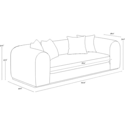 Caspian Sofa Copenhagen White Light Wood Base - LOOMLAN - SUNPAN - Sofas & Loveseats