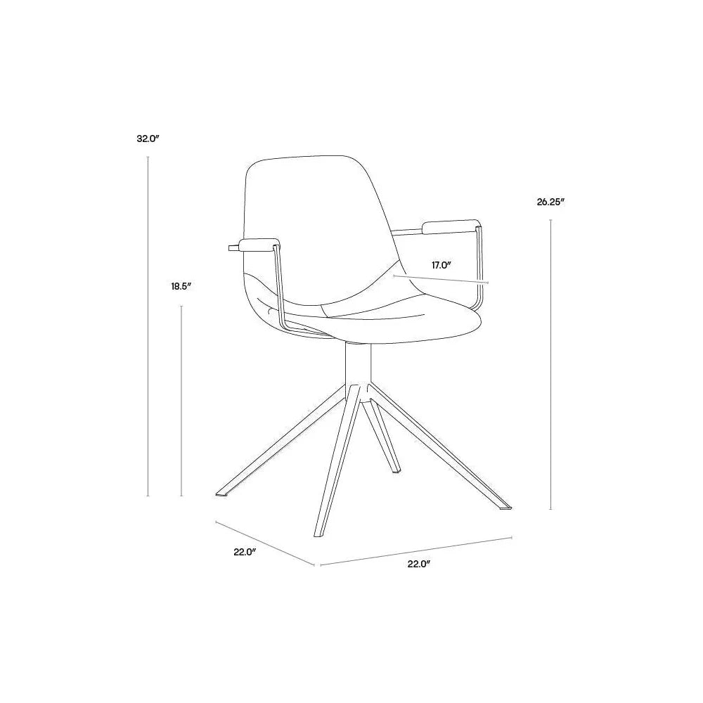 Cassius Swivel Dining Armchair - LOOMLAN - SUNPAN - Dining Chairs