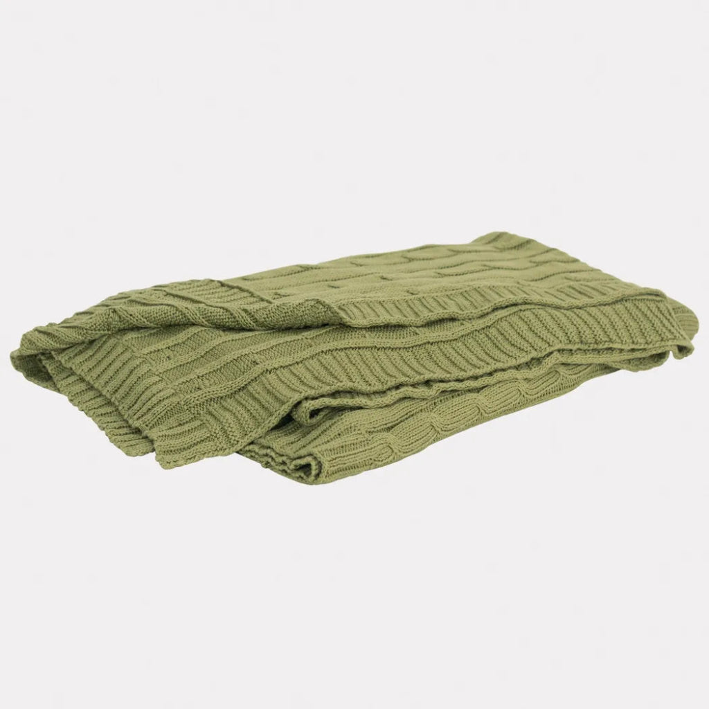 Cassy Cable Knitted Throw Blanket - LOOMLAN - Throw Blankets