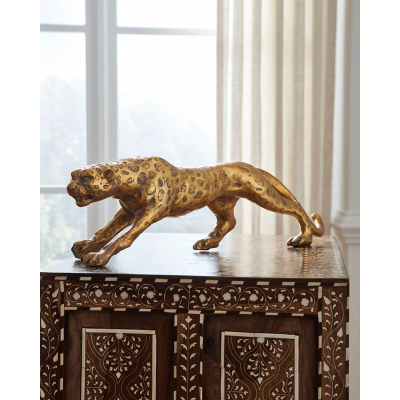 Cast Composite Crafted Leopard Sculpture - LOOMLAN - Chelsea House - Statues & Sculptures