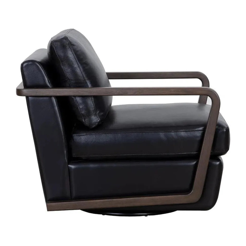 Castell Leather Swivel Lounge Chair - LOOMLAN - SUNPAN - Club Chairs