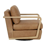 Castell Leather Swivel Lounge Chair - LOOMLAN - SUNPAN - Club Chairs