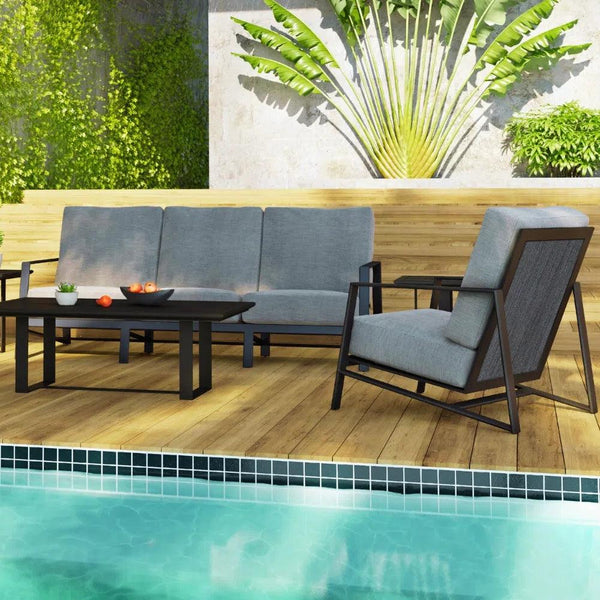 Castelle a Cast Aluminum Rectangular Coffee Table - LOOMLAN - Castelle - Outdoor Coffee Tables
