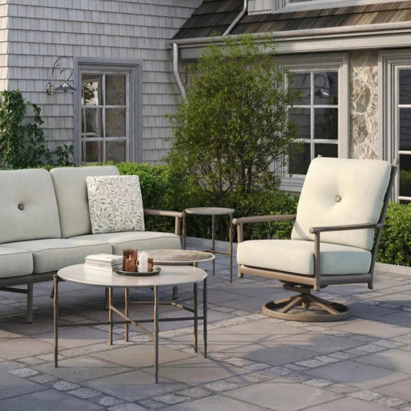 Castelle Twig Faux Wood Look Outdoor Coffee Table - LOOMLAN - Castelle - Outdoor Coffee Tables
