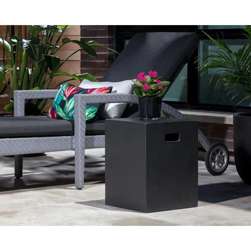 Castor Concrete Outdoor Square End Table - LOOMLAN - SUNPAN - Outdoor Side Tables