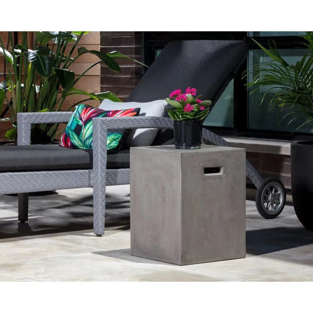 Castor Concrete Outdoor Square End Table - LOOMLAN - SUNPAN - Outdoor Side Tables