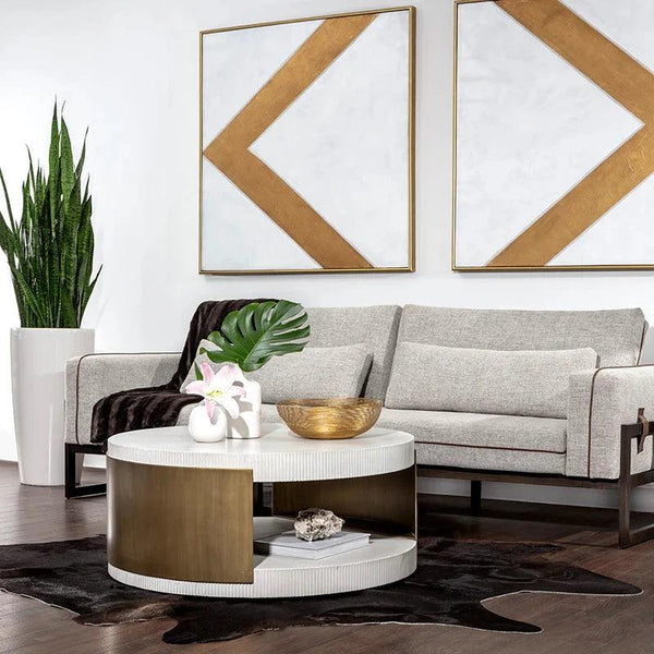 Cavette Coffee Table Concrete Top Brass - LOOMLAN - SUNPAN - Outdoor Coffee Tables