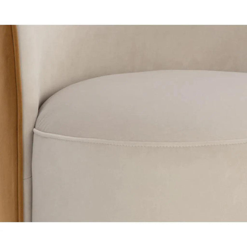 Cavoli Fabric Swivel Armless Dining Chair - LOOMLAN - SUNPAN - Dining Chairs