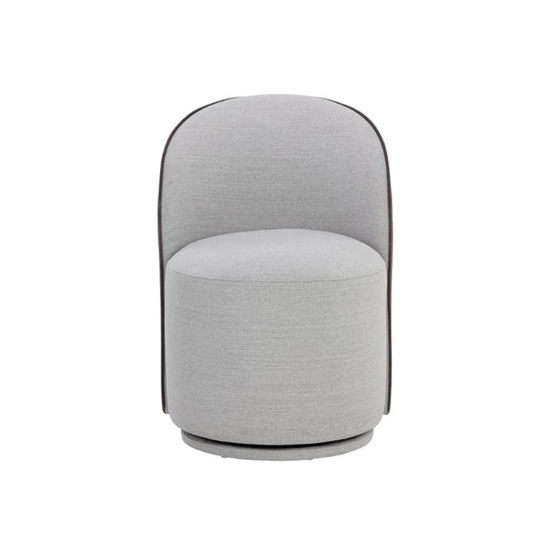 Cavoli Fabric Swivel Armless Dining Chair - LOOMLAN - SUNPAN - Dining Chairs