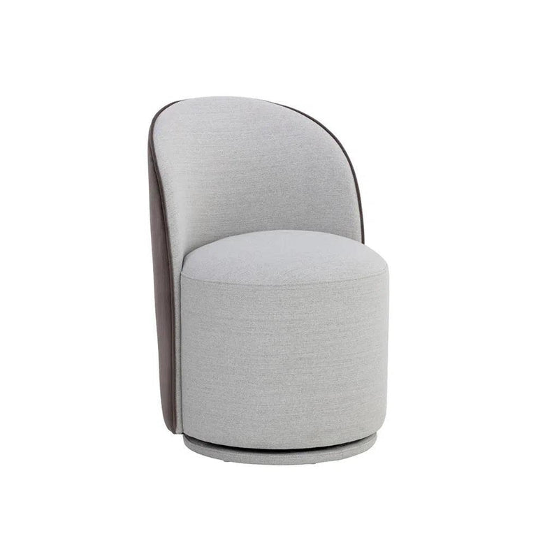 Cavoli Fabric Swivel Armless Dining Chair - LOOMLAN - SUNPAN - Dining Chairs