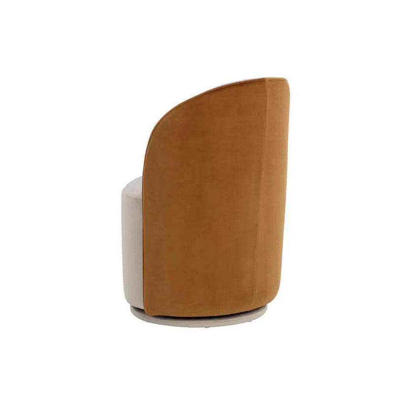 Cavoli Fabric Swivel Armless Dining Chair - LOOMLAN - SUNPAN - Dining Chairs