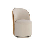 Cavoli Fabric Swivel Armless Dining Chair - LOOMLAN - SUNPAN - Dining Chairs