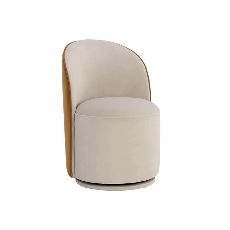 Cavoli Fabric Swivel Armless Dining Chair - LOOMLAN - SUNPAN - Dining Chairs