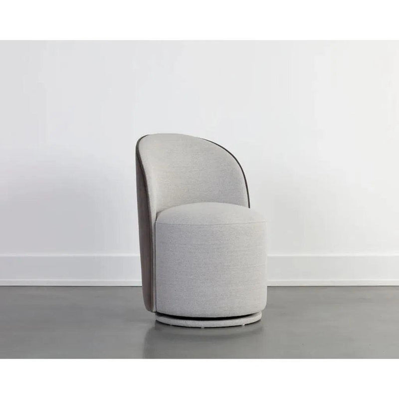 Cavoli Fabric Swivel Armless Dining Chair - LOOMLAN - SUNPAN - Dining Chairs
