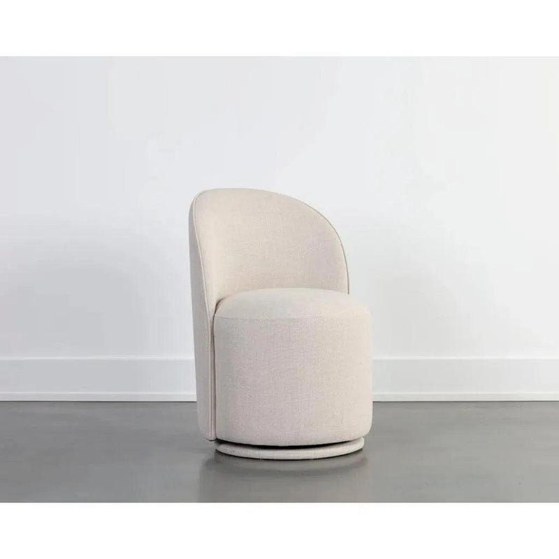 Cavoli Fabric Swivel Armless Dining Chair - LOOMLAN - SUNPAN - Dining Chairs