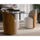 Cavoli Fabric Swivel Armless Dining Chair - LOOMLAN - SUNPAN - Dining Chairs