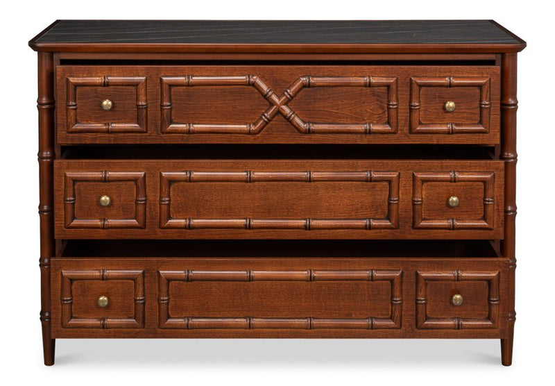 Cayman Wooden Brown Commode Chest - LOOMLAN - Sarreid - Chests