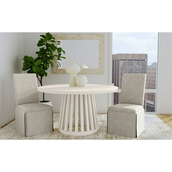 Crystal Cove Wood White Round Dining Table