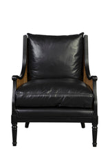 Tova Leather Upholstered Black Occasional Chair