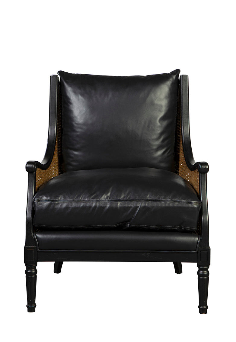 Tova Leather Upholstered Black Occasional Chair