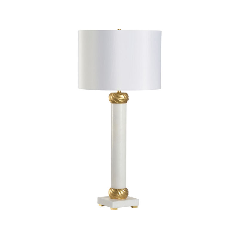 Etched Cuff Marble Gold Accent Design Table Lamp