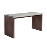 Madrid Desk Concrete Top With Acacia Wood Base