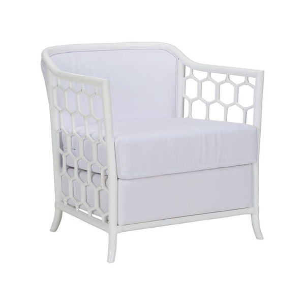 Cefalu Honeycomb Pattern White Lounge Chair - LOOMLAN - Wildwood - Accent Chairs