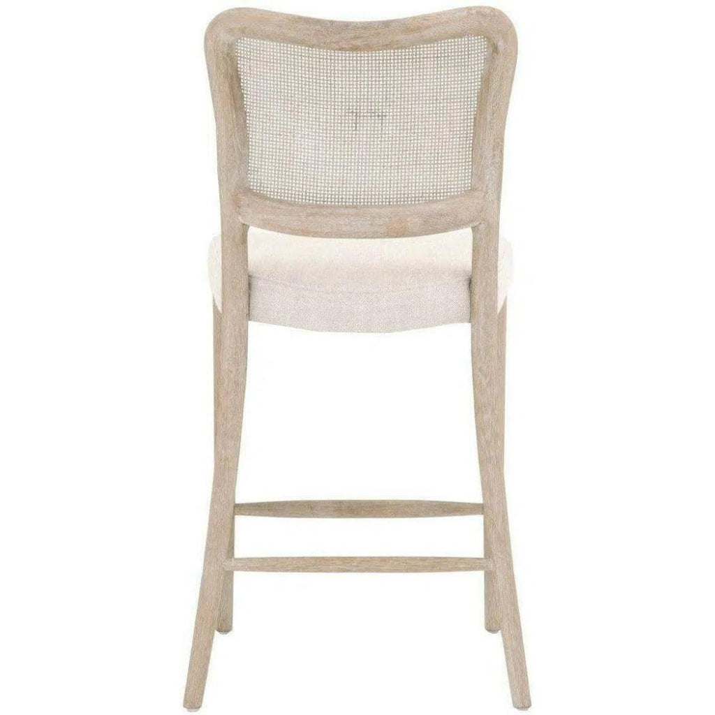 Cela Counter Stool Bisque Natural Gray Oak Cane - LOOMLAN - Essentials For Living - Counter Stools