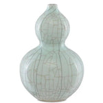 Celadon Crackle Maiping Double Gourd Vase - LOOMLAN - Currey & Co - Vases & Jars