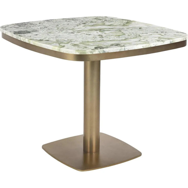Celeste Green Marble & Iron Square Cafe Table - LOOMLAN - Moe's Home - Coffee Tables