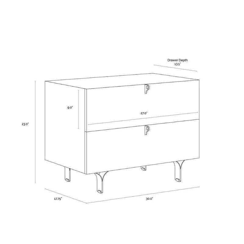 Celine Wooden Stylish Large Nightstand - LOOMLAN - SUNPAN - Nightstands