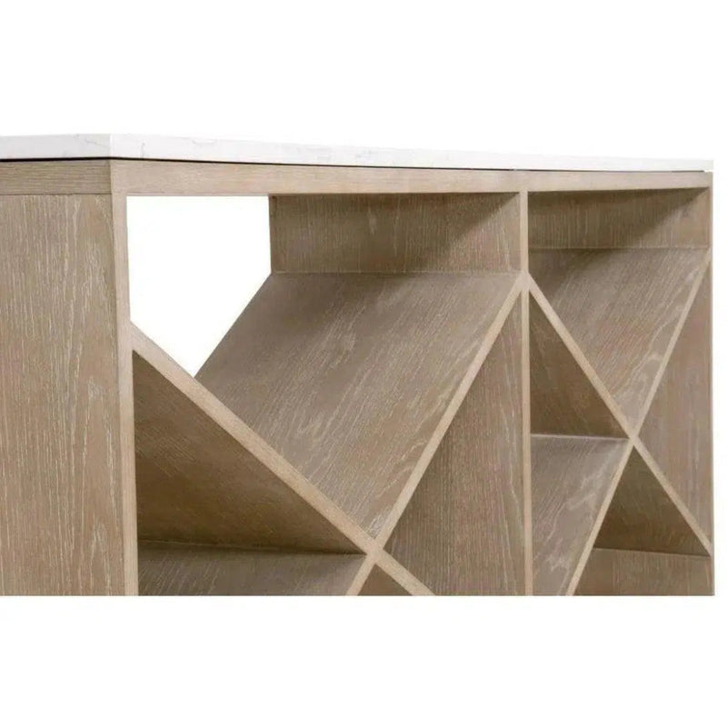 Cellar Console Table Gray Oak White Quartz - LOOMLAN - Essentials For Living - Console Tables