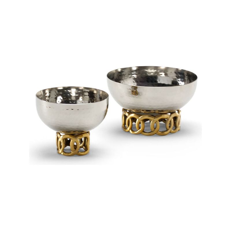 Celtic Rings Hammered Steel Bowls (Set of 2) - LOOMLAN - Wildwood - Boxes & Bowls