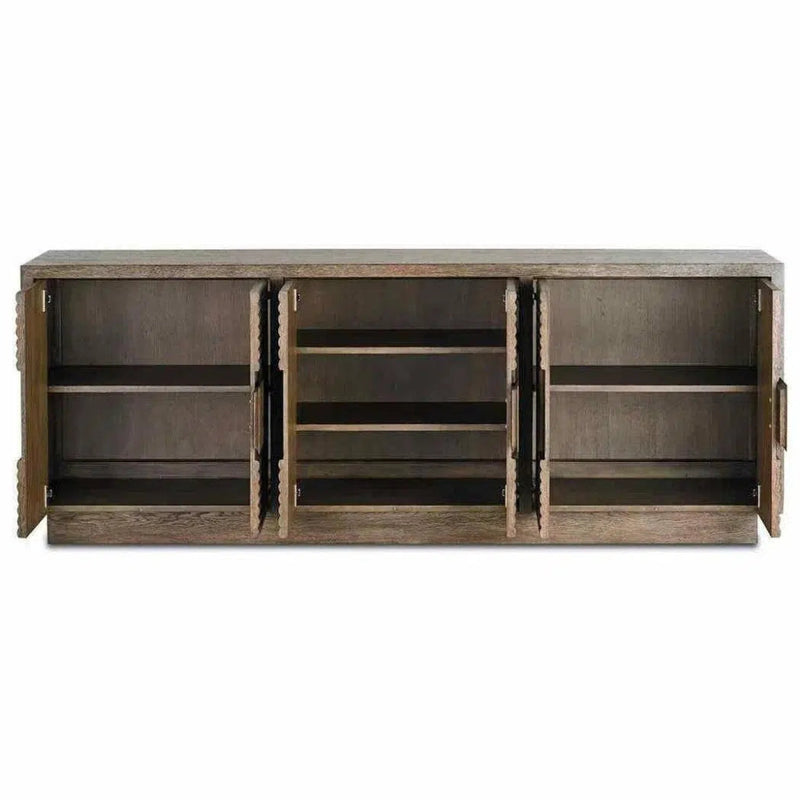 Ceruse Brown Morombe Cocoa Credenza Sideboard - LOOMLAN - Currey & Co - Sideboards
