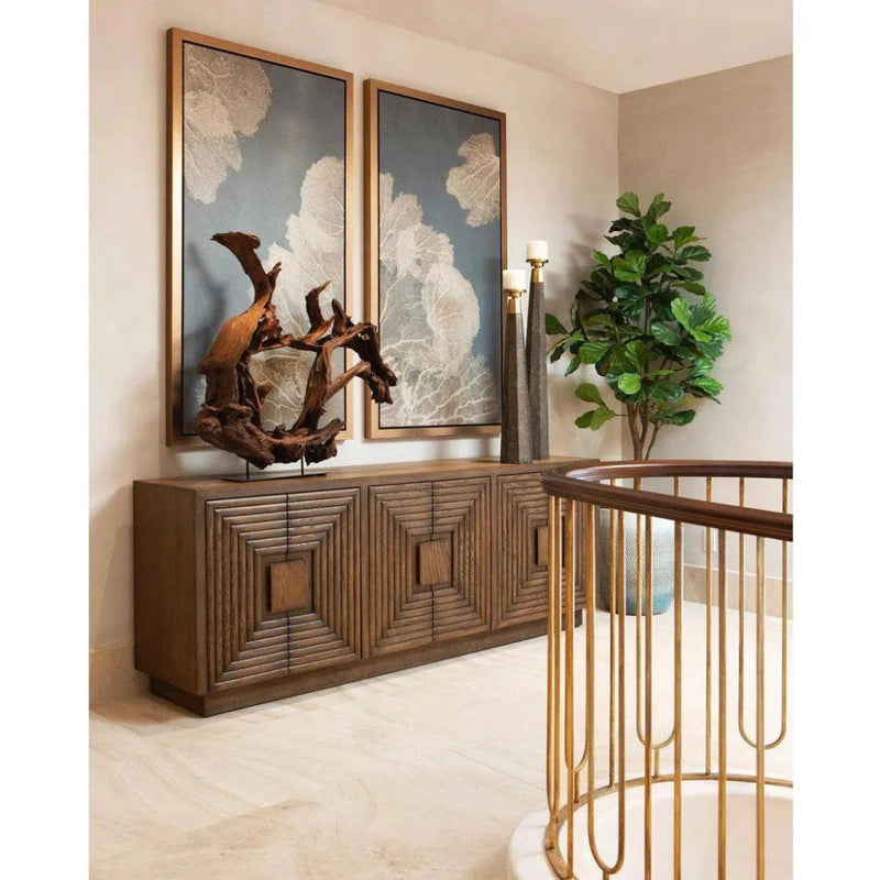 Ceruse Brown Morombe Cocoa Credenza Sideboard - LOOMLAN - Currey & Co - Sideboards
