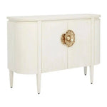 Ceruse White Brass Briallen White Demi - Lune - LOOMLAN - Currey & Co - Accent Cabinets