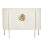 Ceruse White Brass Briallen White Demi - Lune - LOOMLAN - Currey & Co - Accent Cabinets