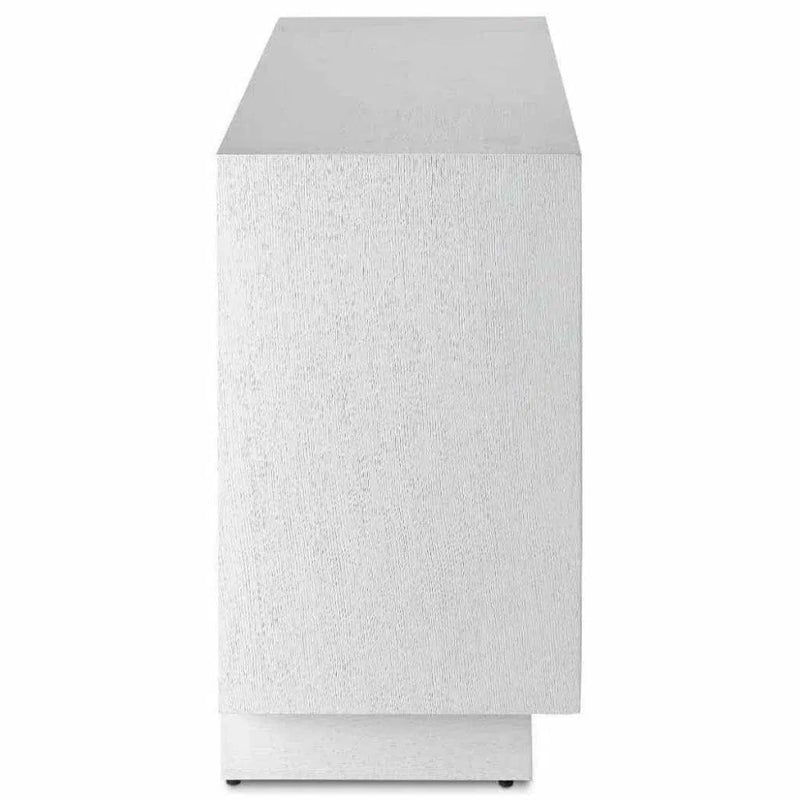 Ceruse White Morombe Whitewashed Credenza Sideboard - LOOMLAN - Currey & Co - Sideboards