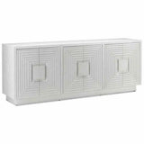 Ceruse White Morombe Whitewashed Credenza Sideboard - LOOMLAN - Currey & Co - Sideboards