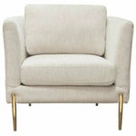 Chair in Light Cream Fabric with Gold Metal Legs - LOOMLAN - Diamond Sofa - Club Chairs