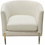 Chair in Light Cream Fabric with Gold Metal Legs - LOOMLAN - Diamond Sofa - Club Chairs