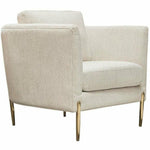 Chair in Light Cream Fabric with Gold Metal Legs - LOOMLAN - Diamond Sofa - Club Chairs